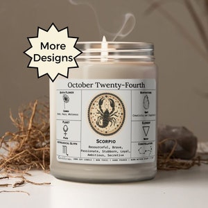 Personalized Birthdate Candle, Zodiac Sign Candle, October Birth Month Gift, Customized Astrology Candle, Birthday Candle Scorpio