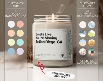 Smells Like You're Moving To San Diego California Soy Wax Candle, Moving To San Diego, Moving To California, Eco Friendly 9oz. Candle Gift