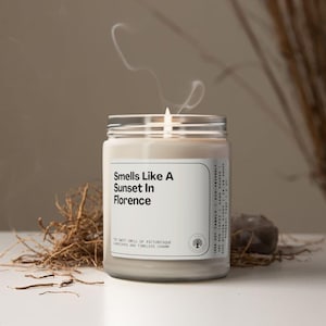 Smells Like A Sunset In Florence Italy Soy Wax Candle, Florence Decoration Candle, Florence Italy Gift, Study Abroad Italy, 9oz. Candle Gift