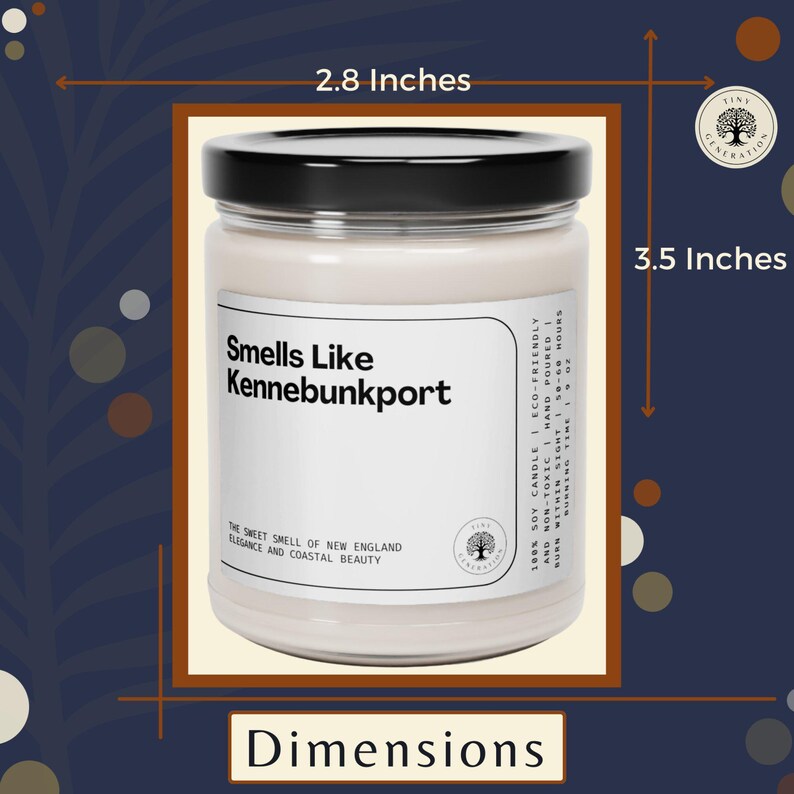 a jar of smells like kennebunkport sits in front of a blue