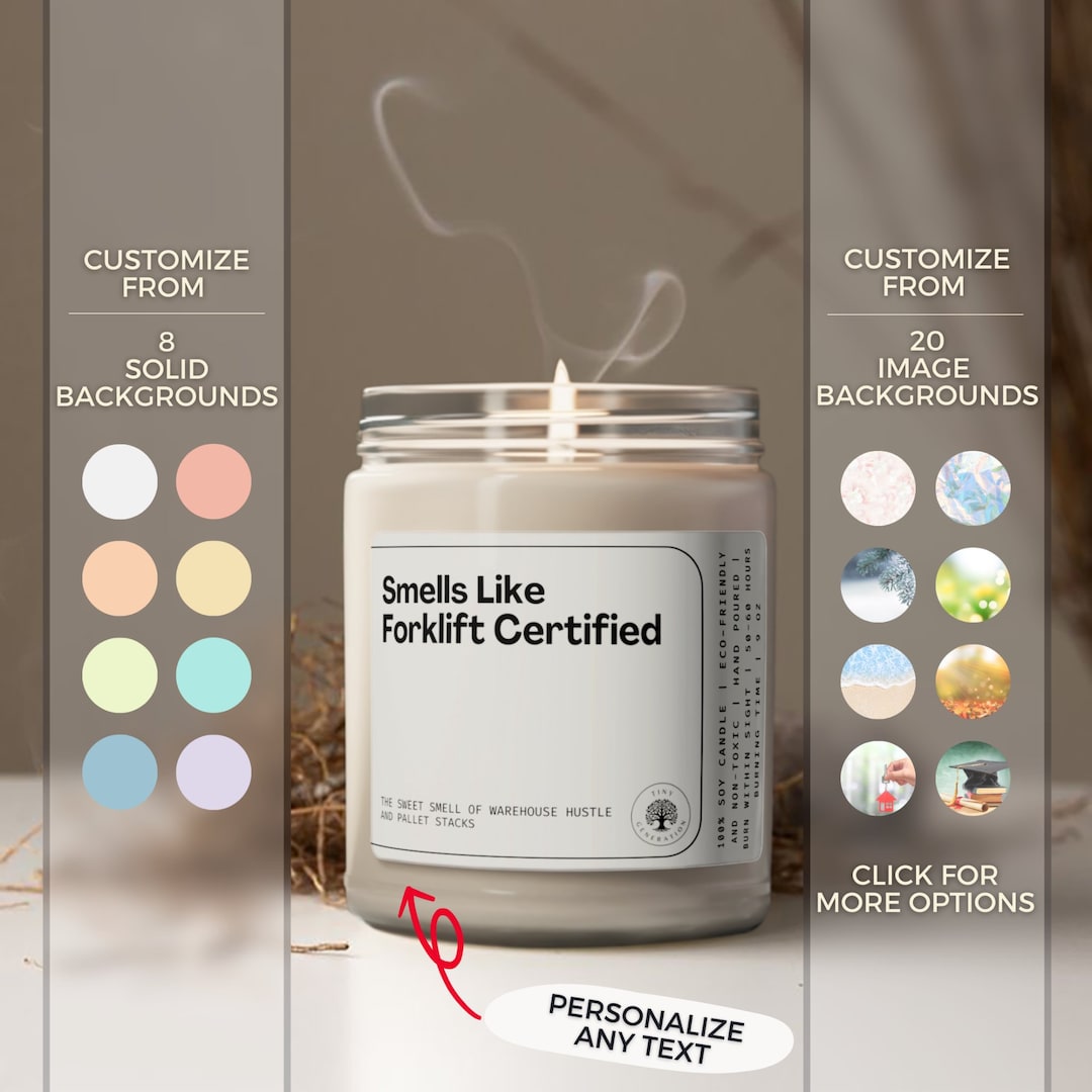 Smells Like Forklift Certified Soy Wax Candle, 9oz Eco-friendly Candle ...