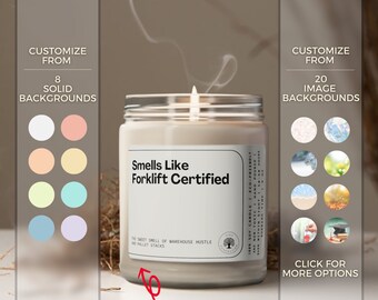 Smells Like Forklift Certified Soy Wax Candle, 9oz Eco-Friendly Candle Gift and Decoration, Funny Personalized Candle Gift