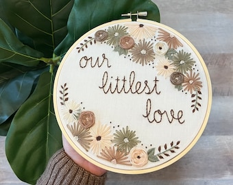 Personalized Hand Embroidery, Nursery Decor, Pregnancy Announcement, Baby Name Announcement