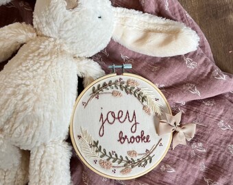 The Joey - Wildflower Personalized Baby Name Announcement, Pregnancy Announcement, Baby Keepsake