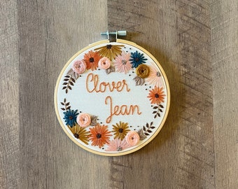 The Clover - Personalized Baby Name Announcement, Pregnancy Announcement, Baby Name Keepsake