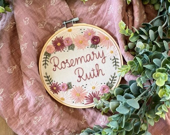 The Rosemary - Personalized Baby Name Announcement, Pregnancy Announcement, Baby Name Keepsake