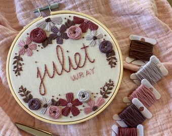 The Juliet - Personalized Baby Name Announcement, Pregnancy Announcement, Baby Name Keepsake