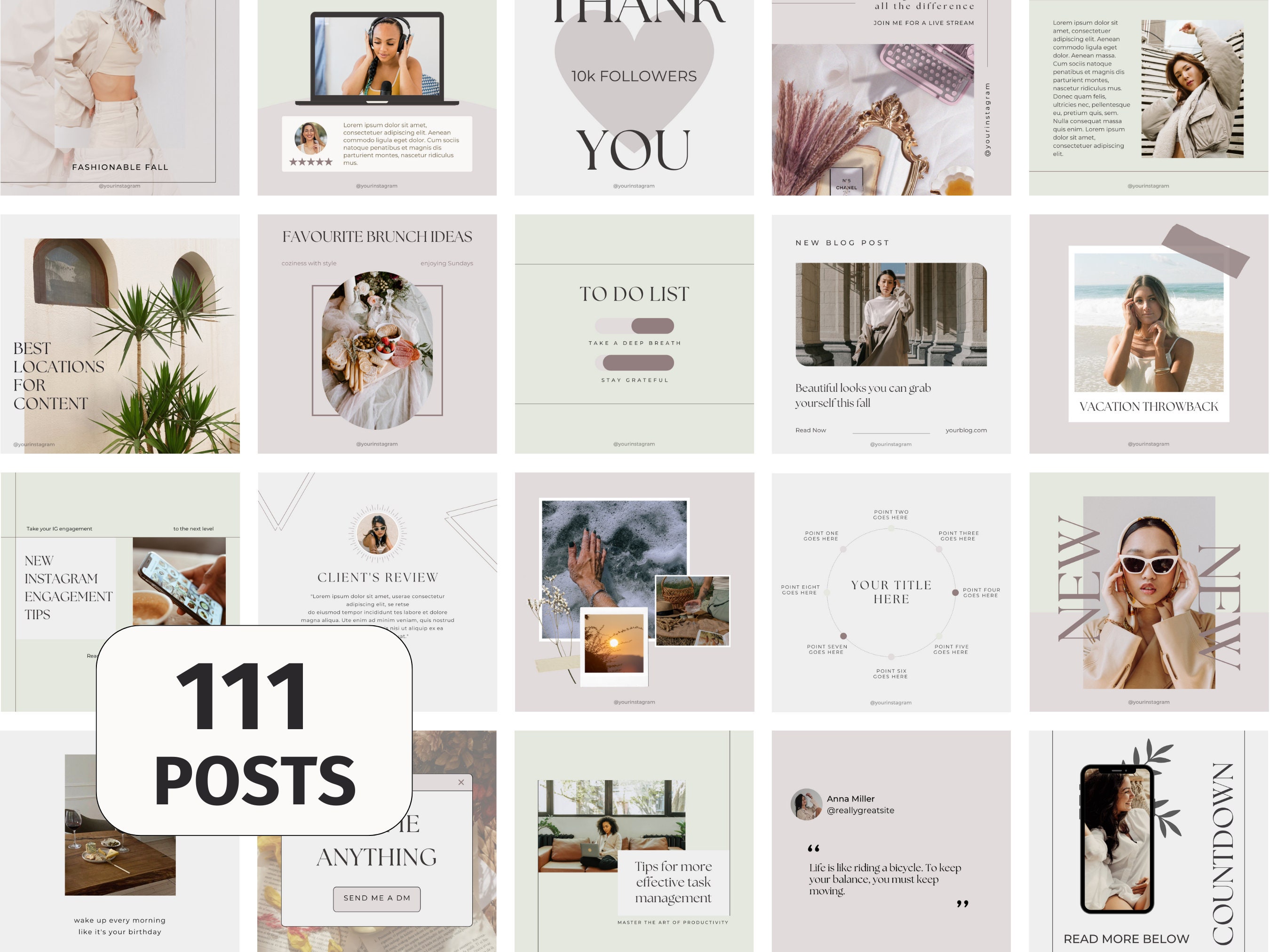 161 Instagram Post Templates, Minimalist Instagram Post Templates ...