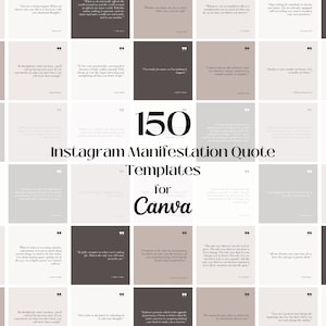 150 Manifestation Instagram Quote Templates, Social Media Templates, Inspirational Instagram Quotes, Canva Templates Instagram, Motivational