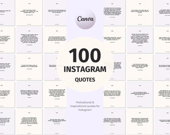 100 Motivational Quotes, Instagram Template, Social Media Templates, Canva Templates for Social Media, Instagram Quotes, Inspirational