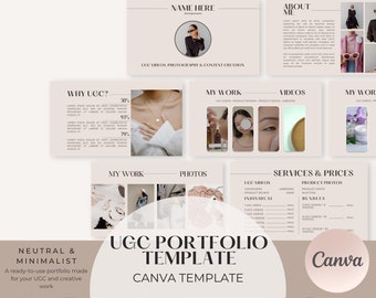 UGC Creator Portfolio Template, Content Creator, UGC Canva Templates, Media Kit, Content Creator Portfolio Canva Templates