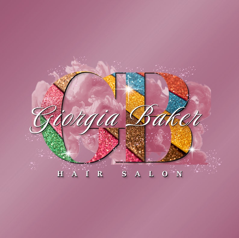 Pink Gold Glitter Logo, Premade Logo Design, Rose Gold Beauty Logo, Smoke Logo,nail Brow Modern