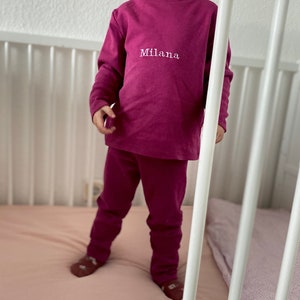 Personalized pajamas for girls and boys made from organic interlock jersey image 2