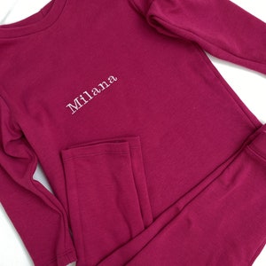 Personalized pajamas for girls and boys made from organic interlock jersey image 1