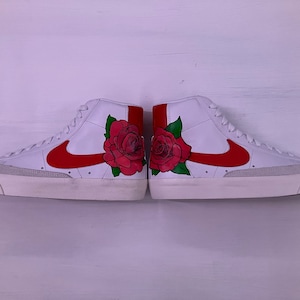 Custom Painted Flower Nike Blazers
