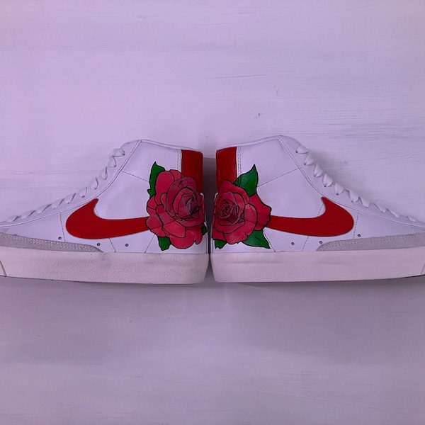 Custom Painted Flower Nike Blazers