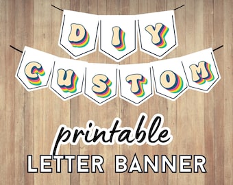 Lindo banner imprimible, fiesta de cumpleaños, decoración de ducha, tablón de anuncios, decoración de eventos, simple todo en mayúsculas, regreso a clases, descarga instantánea