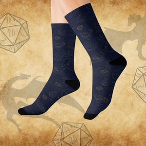 DND SOCKS, D20 Socks, Dice Socks, D&D Socks, Dungeons And Dragons Socks, Critical Role Socks, dados poliédricos