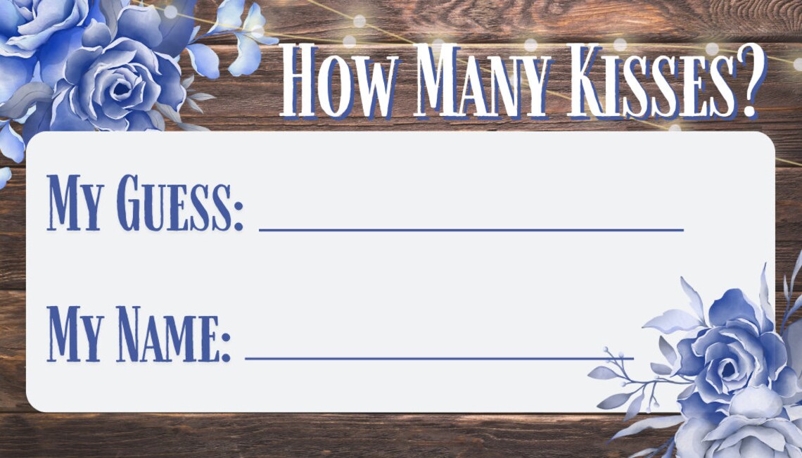 PRINTABLE Guess How Many Kisses Bridal Shower Game - Etsy
