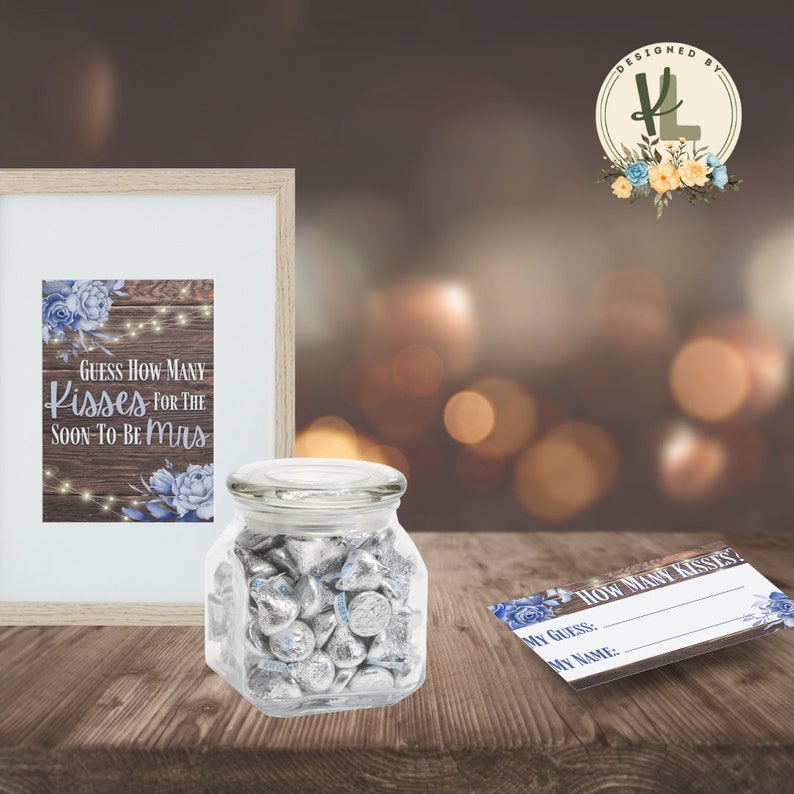 PRINTABLE Guess How Many Kisses Bridal Shower Game - Etsy