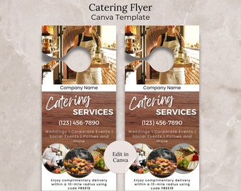 Catering Flyer Template Canva. Wedding Catering Door Hanger Flyer, Editable Event Cater Template, Catering  Restaurant Cater Service Flyer