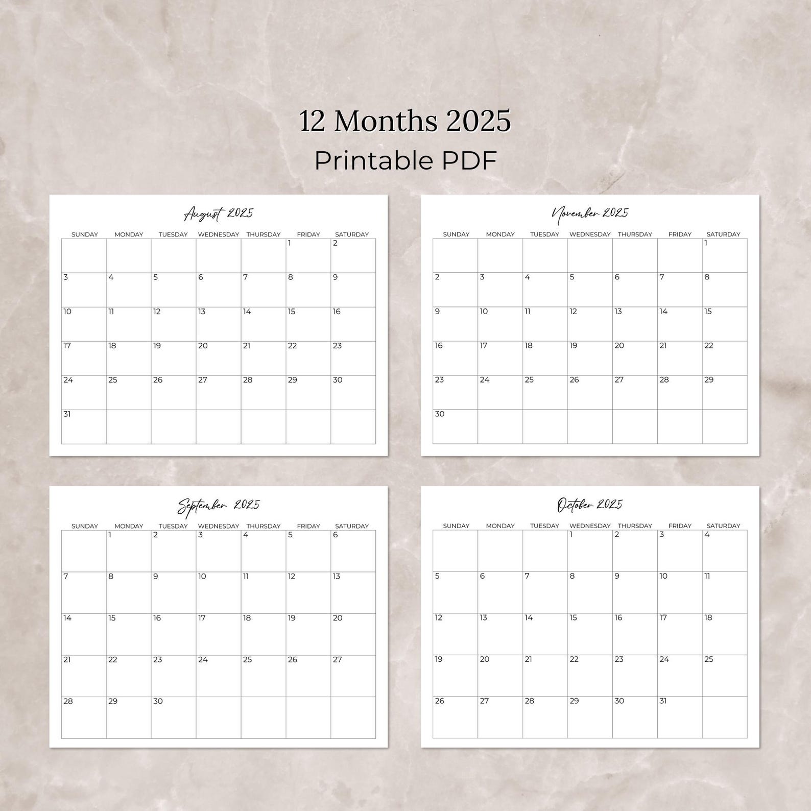 Druckbare Kalender 2025 – A3 Kalender 2025 Zum Ausdrucken – NWHECO