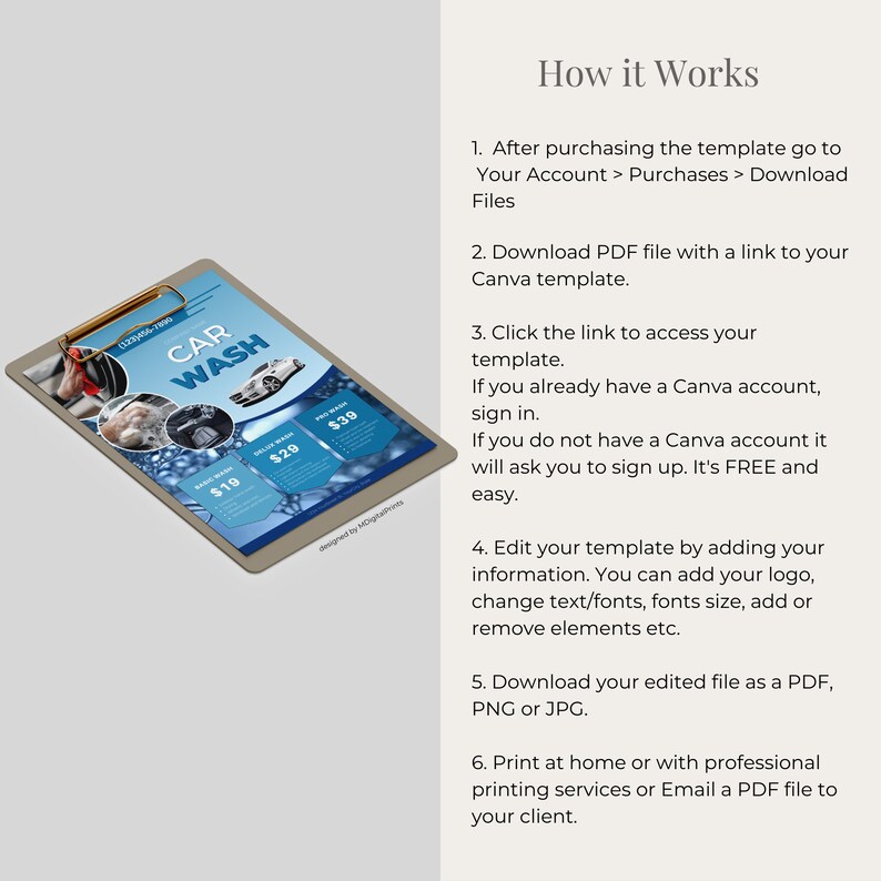 car wash flyer template, car wash packages flyer, auto detailing packages