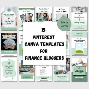 Finance Blogger Pinterest Canva Templates, Pinterest  Templates for Financial Coaches, Pinterest  Pin Templates, Financial Advisor Template