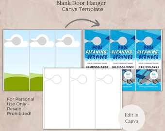 Modèle vierge d'accroche-porte sur toile, maquette d'accroche-porte modifiable, accroche-porte Flyer svg, accroche-porte bricolage, accroche-porte imprimable