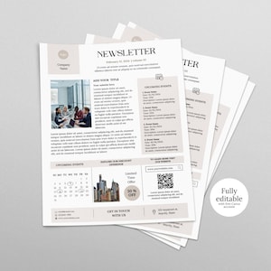 Newsletter Email Template Canva, Editable Business Newsletter Template ...