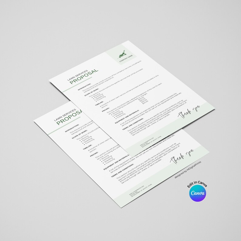 Lawn Services Proposal Document Template