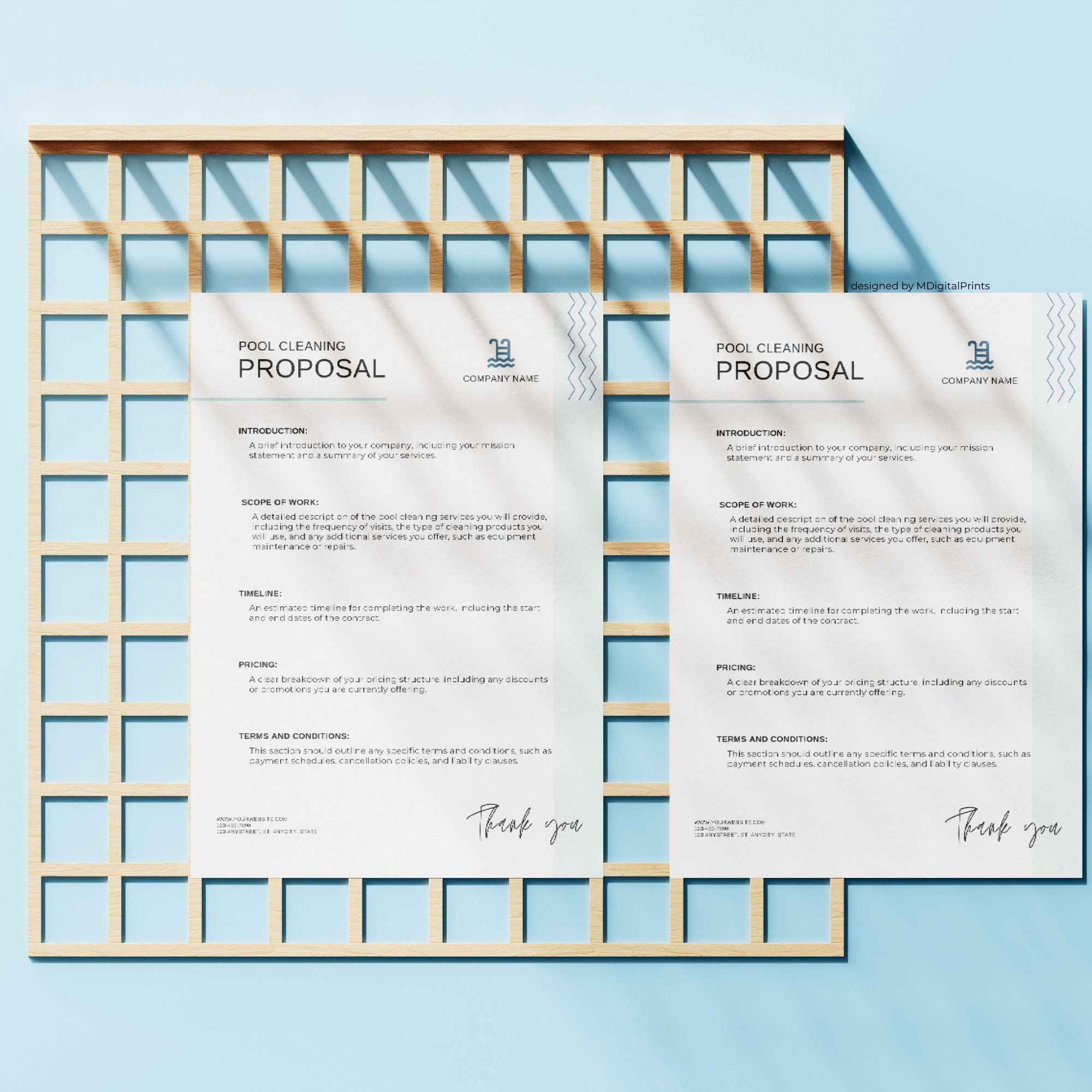 Pool Preposal Pool Cleaning Proposal Document Template, Pool Services Proposal Canva ...