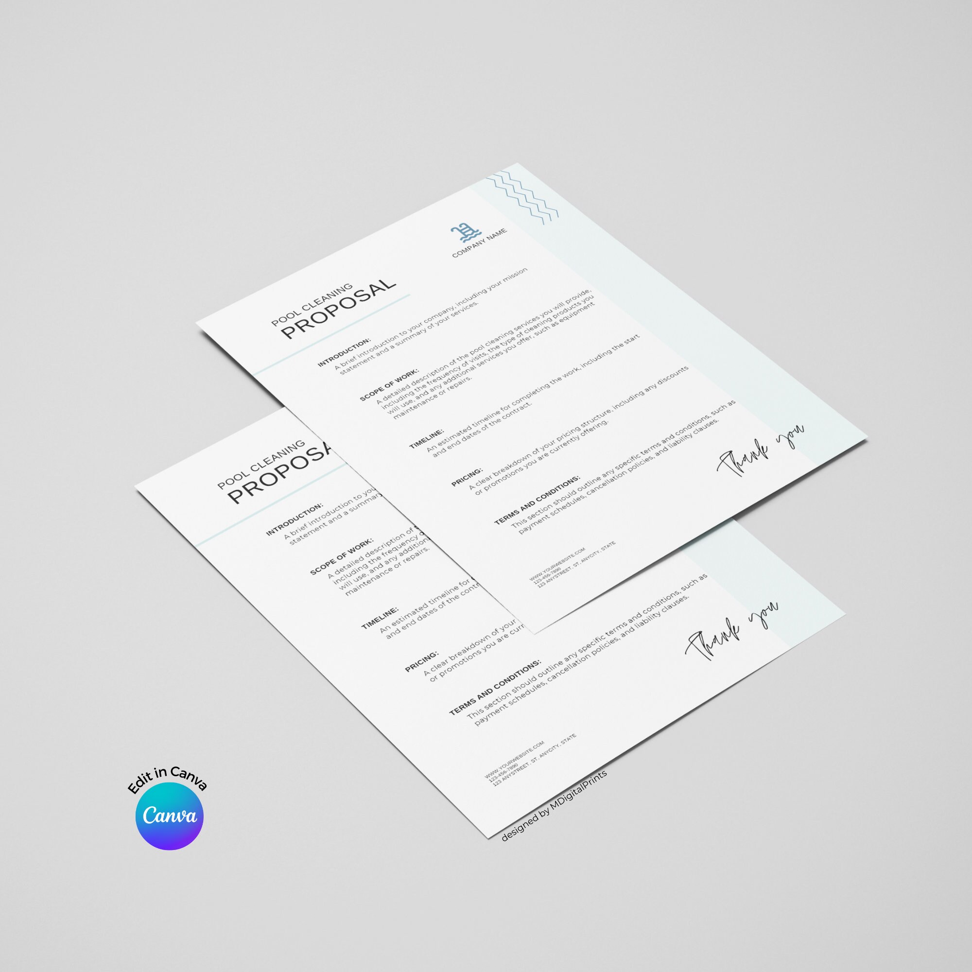 Pool Preposal Pool Cleaning Proposal Document Template, Pool Services Proposal Canva ...