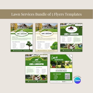 Ulotka firmy Lawn Services Business Ulotka Canva Szablon Pakiet, Ulotka usługi koszenia, Szablon ulotki usługi ogrodniczej, Ulotka marketingowa Lawn Sevices