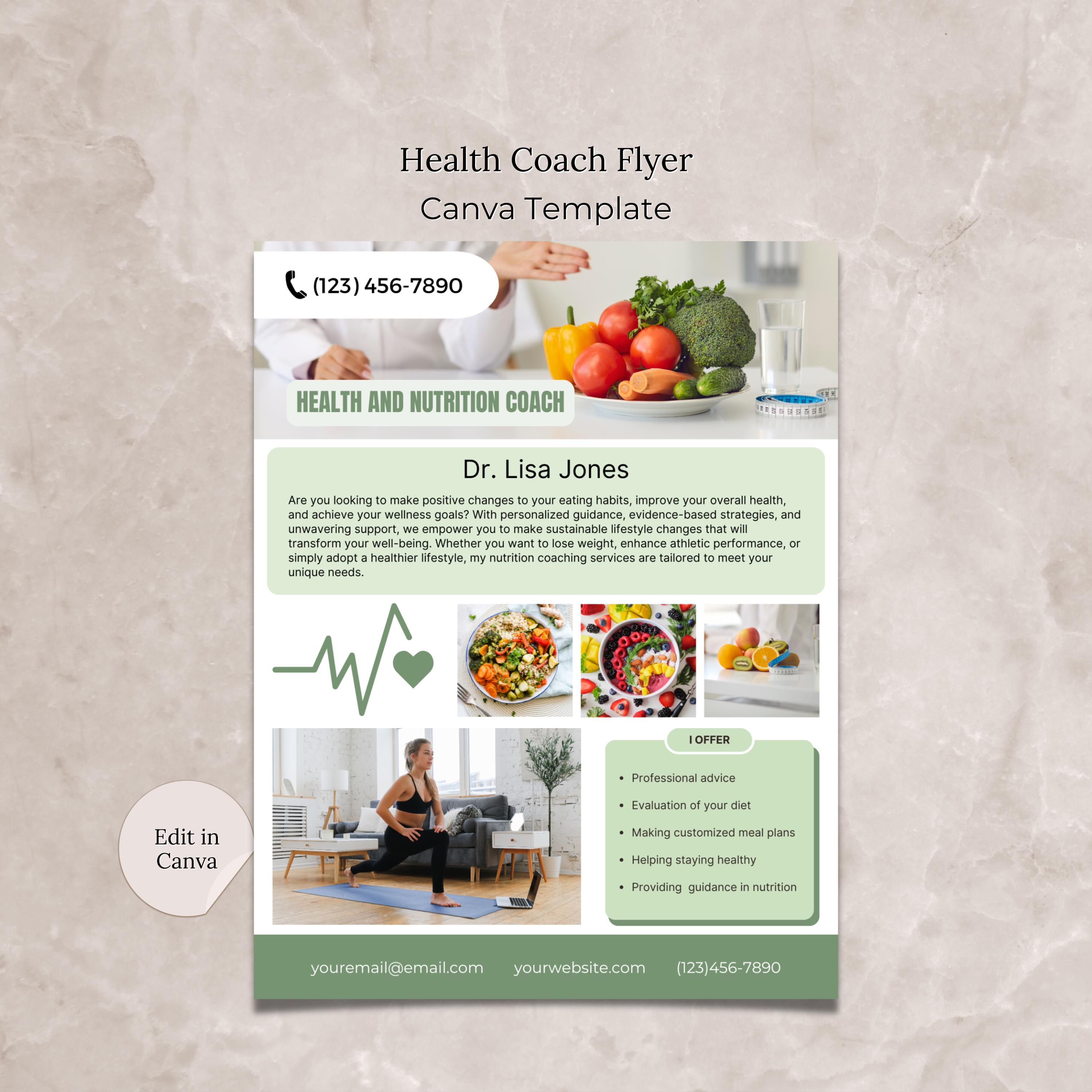 Health Coach Example Health And Wellbeing Coach Poster