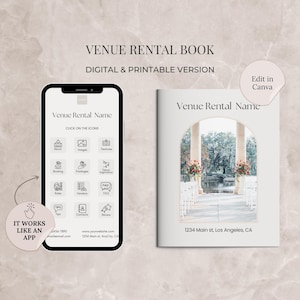 Venue Rental Guide Book Canva Template, Editable Digital Venue Rental Book Template, Wedding Venue Rental Magazine, Event Venue Rental Flyer