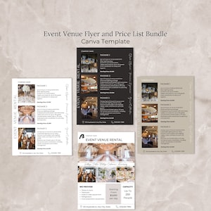 Event Venue Rental Flyer Canva Template, Venue Rental Packages Prices Editable Flyer Template, Wedding Venue Rental, Party Venue Price Guide