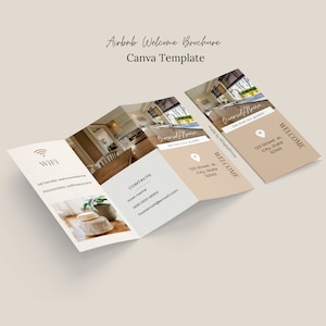 Airbnb Welcome Brochure Canva Template, Airbnb Business Guests Welcome Book Template, Airbnb Trifold Brochure WiFi Sign, Airbnb Host Book