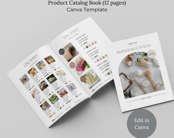 Product Catalog Template Canva, Editable Wholesale Line Sheet Template, Product Line Template, Line Sheet Product Catalogue, Linesheet