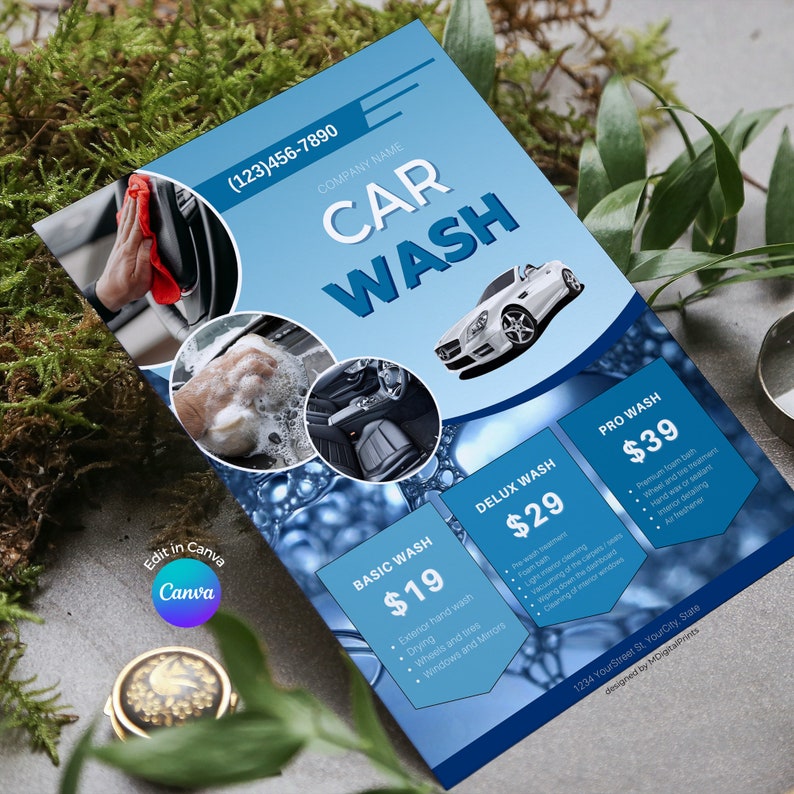 car wash flyer template, car wash packages flyer, auto detailing packages