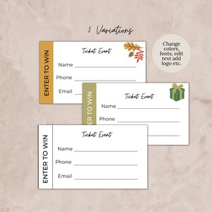 Enter To Win Cards – 300 Tombola-Karten Mit Feldern Für Name, E-Mail Und Telefon