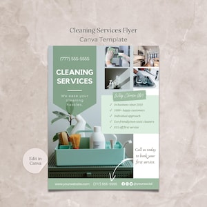 Cleaning Service Flyer Canva Template for business, Cleaning Business Flyer, Home Cleaning Business Flyer Template, Housekeeping Template