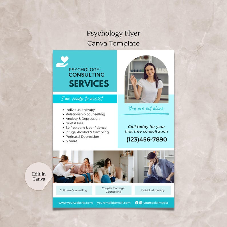 psychology consulting flyer