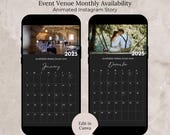 Availability Calendar 2026 Updated Instagram Story Canva Template Event Venue Monthly Availability Book Now Appointment Animated Stories