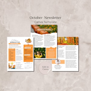 October HOA Newsletter Canva Template Editable October Month Newsletter Fall Community Newsletter School Classroom Neighborhood Newsletter