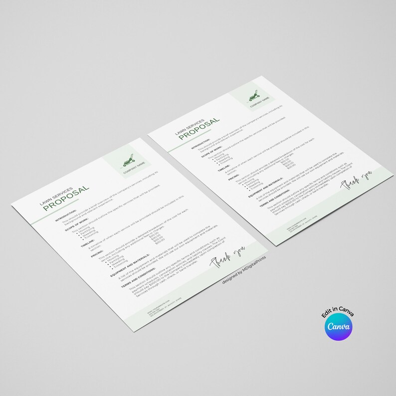 Lawn Services Proposal Document Template
