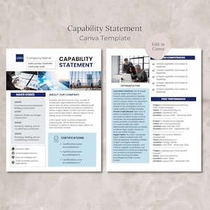 Canva-sjabloon voor bekwaamheidsverklaring Bewerkbaar document voor bekwaamheidsverklaring Overheidscontracten Sjabloon zakelijk document Constructie