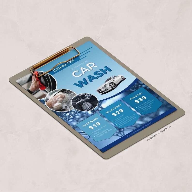 car wash flyer template, car wash packages flyer, auto detailing packages