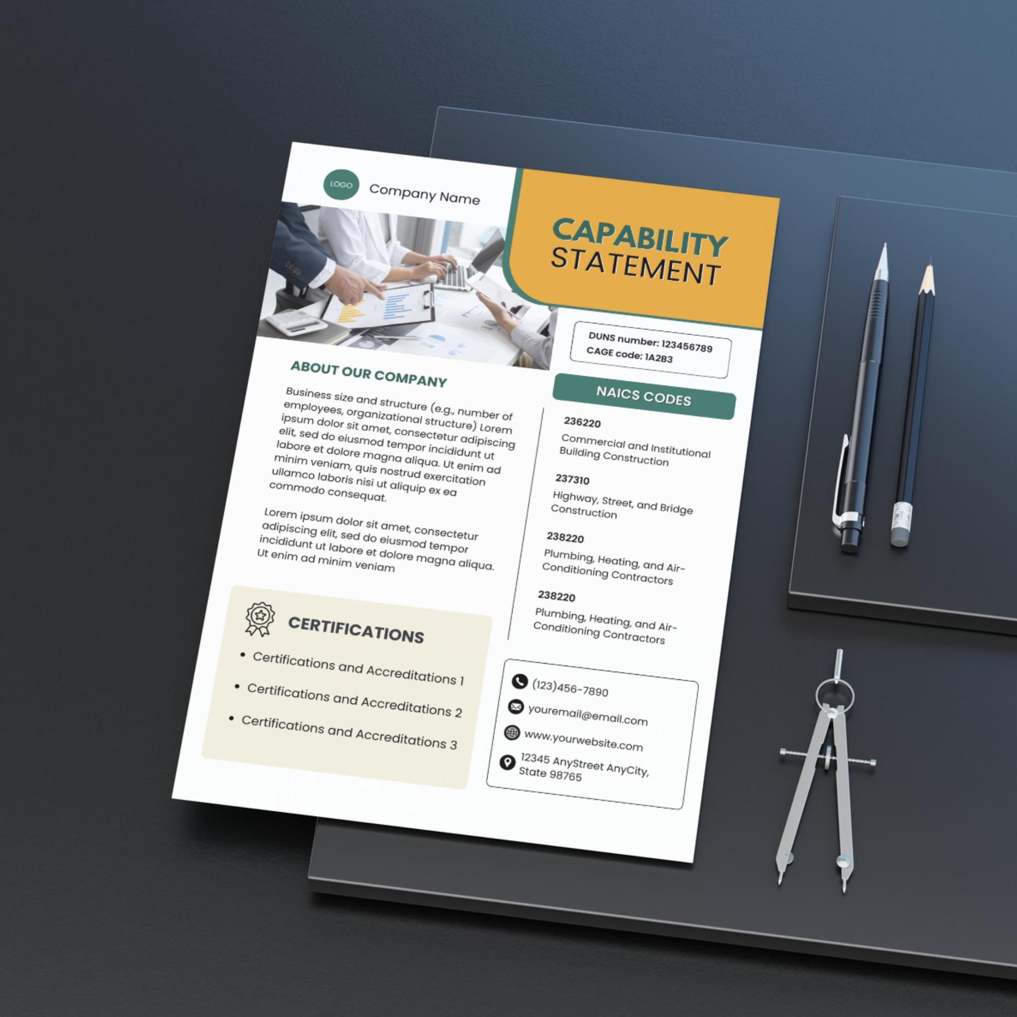 Editable Capability Chart Capability Statement Canva Template Editable Capability Statement ...
