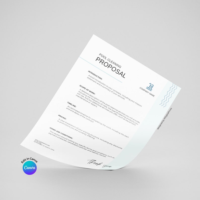 Pool Proposal Pool Cleaning Proposal Document Template, Pool Services Proposal Canva ...